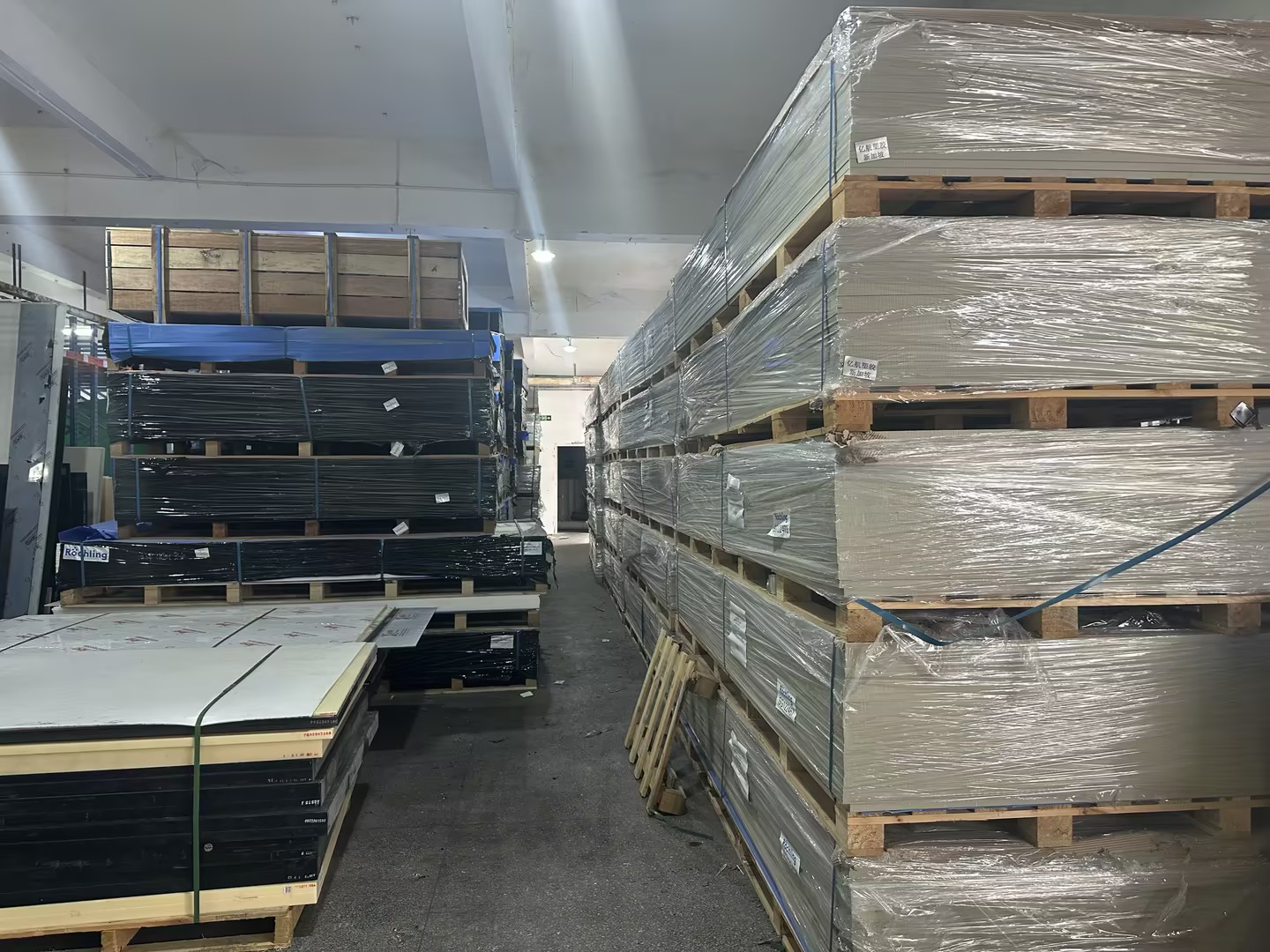 Large warehouse stock of engineering plastics