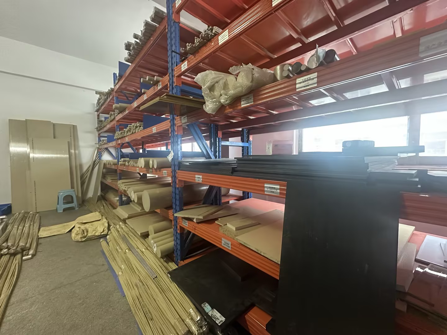 Plastic rod and bar stock inventory
