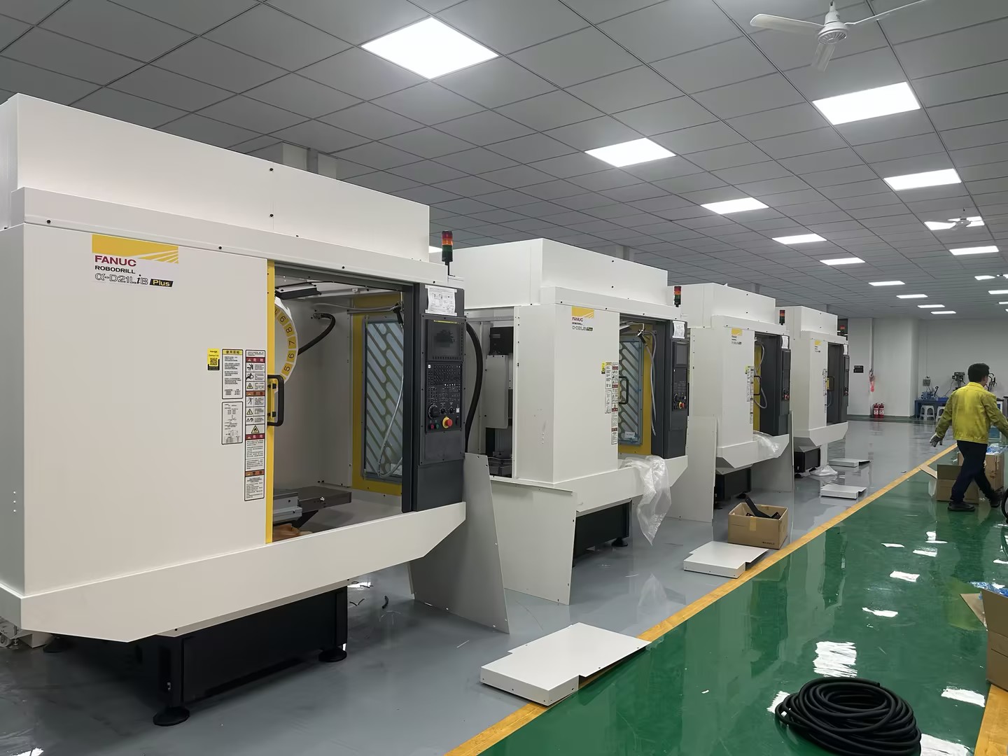 Advanced CNC machining workshop with multi-axis equipment